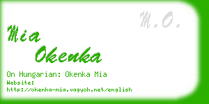 mia okenka business card